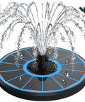 Solar Powered Fountain With Battery Backup For Your Backyard Pond And Bird Bath, Glass Panel 3.5W Water Pump With 7 Nozzles