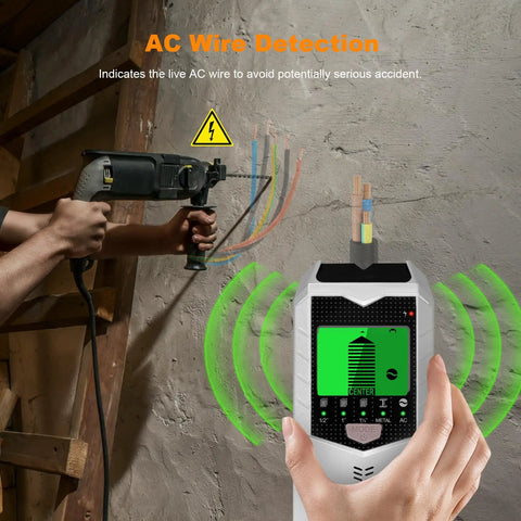 Heavy Duty Wall Stud Finder Scanner With HD LCD Screen And Adaptive Sensor Locates Wood Beams Joists Metal Pipes Plus Live Ac Wires Dead On For Zero Sweat DIY Upgrades