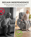Power Lift Chair Massage Recliner for seniors, ergonomic support, aids standing; side-by-side comparison with couch