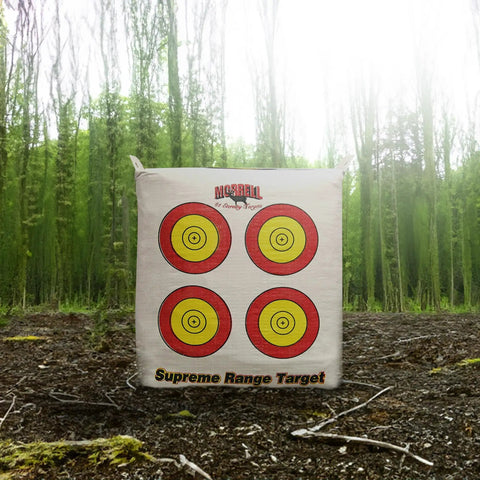 Weatherproof Supreme Range Archery Bag Target For Adults With NASP Scoring Rings in forest setting