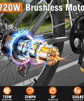 Go To 26 Inch Commuter Electric Bike With 720W Peak Motor detail view showing brushless motor and gears