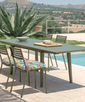 Outdoor table setup with Set Of 4 Outdoor Chair Cushions With Ties Water Repellent Patio Seat Cushions 17 In By 16 In By 2 In Round Corner Paisley Multi for garden furniture