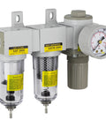Compact Three Stage Air Drying System With One Quarter Inch NPT Fittings, Particulate And Coalescing Filters, air regulator, poly bowl