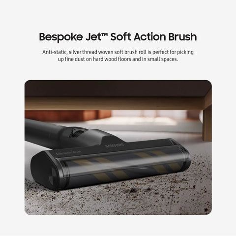 Bespoke Jet Soft Action Brush Tool Attachment for Cordless Stick Vacuums anti-static silver thread brush cleaning floor dust