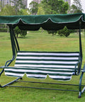 Three Seat Patio Swing Canopy Replacement With Removable Seat Cover Weatherproof Garden Cover UV Block Sunshade Green