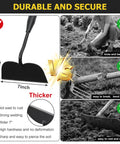 Comparison of Heavy Duty Garden Weed Hoe With Stainless Steel Long Handle VS traditional tools, highlighting durability and ease of use.