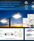 240W LED Parking Lot Retrofit Kit Ultra Bright 34800 Lumen 5000K Street Area Lighting with installation guide, AC100277V E39 Base ETL Listed.