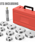 Bearing Race And Seal Bush Driver Set With Carrying Case Universal Kit For Automotive Wheel Bearings 10 Piece Includes 1 Driver And 9 Collar Discs