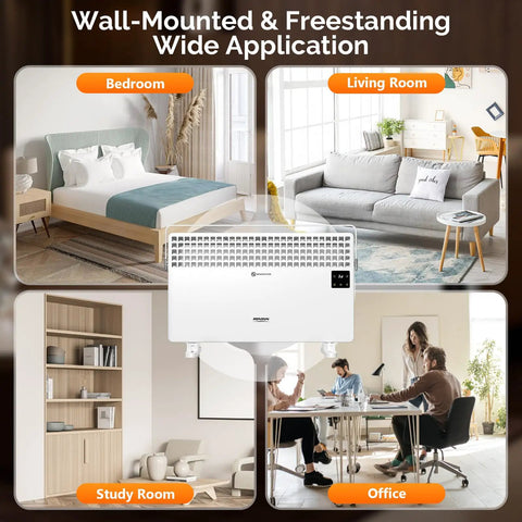 Panel Heater With Remote Control And Towel Bar in bedroom, living room, study room, and office settings