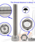 Heavy Duty Top Shelf 304 Stainless Steel Hex Socket Cap Screw And Nut Assortment Kit Featuring Metric Fasteners showcasing bolt and nut details.