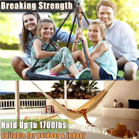 Family enjoying playground swing and outdoor hammock illustrating Eight Piece Pad Eye Plate Stainless Steel Hammock Hooks For Multi Purpose Hangers Sail Hardware Kit For Furniture Patio Sunshade Hangin Diy Projects Gear use