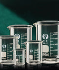 Five Size Upgraded Glass Beaker Set 25ml 50ml 100ml 250ml 500ml With 3.3 Borosilicate Lab Grade Glassware And Printed Graduation