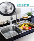 Two Pack Stainless Steel Kitchen Sink Stopper Sets With Large Wide Rim Three Point Three Five Inches Diameter shown in kitchen sink