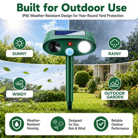 Solar Outdoor Animal Repeller 4 Pack Deer Squirrel Raccoon Cat Deterrent For Gardens And Lawns Keeps Rabbits Skunks Foxes Out Of Veg Patch Flower Beds And Yards weather-resistant outdoor model