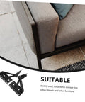 ARTIBETTER 2pc folding sofa spring hinges in black metal; space-saving hardware for cabinets and boxes.