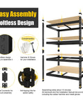 Garage Shelving Unit 40 Inch Wide 20 Inch Deep 59 Inch High 4 Tier Steel Storage Shelves Black Multipurpose Organizational Rack for easy boltless assembly