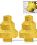 Heavy Duty Diamond Step Drill Bit For Tile Marble And Concrete With M14 Thread Perfect Fit For Angle Grinder Professional Multi Layer Brazed Chamfer Reamer Kit For Fast Clean Cutting Jobs, gold brazed tip