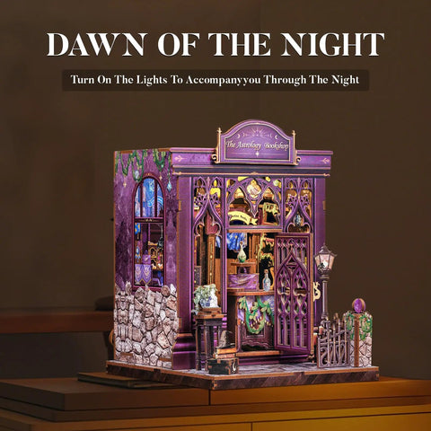 DIY Book Nook Kit For Beginners With The Astrology Bookshop Theme Miniature Scene On A Shelf Wooden Laser Cut Craft Kit