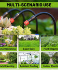 Drip Irrigation Kit Easy Install Auto Watering System 100 Feet With 24 Rotating 360 Degree Sprinkler Nozzles T Connectors