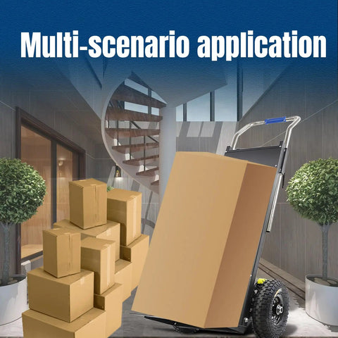Powerful 1200W Motorized Stair Climbing Dolly Heavy Duty Hand Truck Cart With 880 Lb Capacity moving boxes up spiral stairs