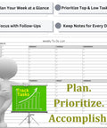 Weekly To Do List Planner Notepad For Stay On Top Pros And Busy Bees, 60 Page Task Pad With Top Priority, Low Priority, Follow Up Checkboxes.