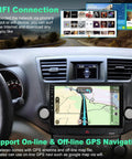 Toyota Highlander 2008-2013 Dope Car Stereo with 10.2 Inch IPS Touch Screen displaying GPS navigation map