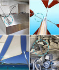 Heavy Duty Shade Sail Hardware Kit With Winches And Wire Rope Rust Free Stainless Steel Sun Shade Hardware Kit For Rectangle Square Triangle Shade Sail Installation 71 Pieces in use for different sail setups.