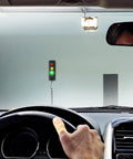 Advanced Garage Parking Aid With LED Light And Color Changing Distance Indicator Parking Sensor With Beep Alerts And Stop Light For Safe In Garage Parking No Hassle mounted in garage, green light on