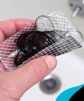 26 Pack Square Disposable Drain Hair Catcher Mesh Strainer Stickers For Shower Bathtub And Sink keeps hair out of drains.