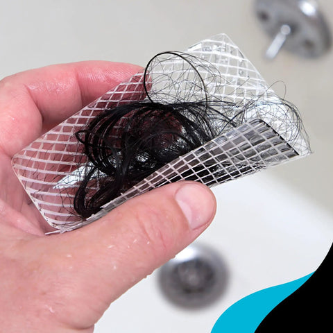 26 Pack Square Disposable Drain Hair Catcher Mesh Strainer Stickers For Shower Bathtub And Sink keeps hair out of drains.