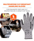 ProFlex 7030 Cut Resistant Work Gloves ANSI A3 With PU Coated Palms showcasing grip and abrasion resistance in metalworking tasks.