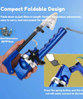 Person holding blue All In One Kid Friendly Fishing Pole Set With Portable Folding Rod And Spincast Reel 80m Monofilament Line
