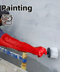 Person using Extra Long Heavy Duty PVC Work Gloves Built Tough As Nails To Conquer Boiling Water And Harsh Chemicals for painting.