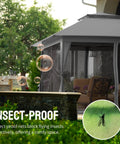 13x13 Pop Up Gazebo Canopy Tent For Backyard And Patio With Easy One Push Centerlok Setup, showing insect-proof nets in garden.