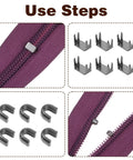 Universal Zipper Repair Kit With 48 Pieces For Jackets Jeans Bags Luggage DIY Fix Includes Automatic Lock Sliders And Stops For Coats Backpacks Tents And Sports Gear