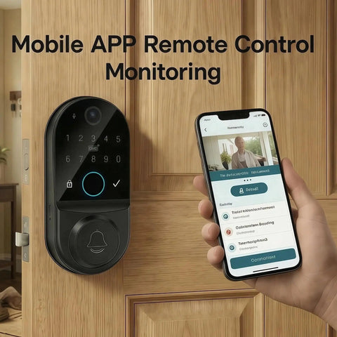 Fingerprint Smart Lock With Keypad For Front Door, No Hub Required, Stores 100 Fingerprints And 100 Passcodes, 24 7 WiFi Connection With Remote App Control