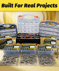 Thirty Set Quarter Inch By Twenty Hex Bolt Kit With Nuts Flat Washers And Split Lock Washers 120 Pieces on display with packaging.