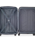 DELSEY PARIS Helium Aero hardside luggage, brushed charcoal, 24-inch, interior with cross straps and mesh pocket
