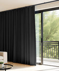 Easy Install Room Divider Curtains With Flexible Ceiling Track Set For Ceiling Mount Smooth Sliding Blackout Panels For Living Room And Bedroom Privacy Includes Black Drape And Black Rail Size W100 X H84, black curtain on ceiling track