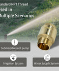 Top Shelf Heavy Duty One Point Two Five Inch Brass Check Valve for Submersible Well Pumps and Irrigation Systems