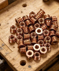 50Pcs M6x10mm Wood Threaded Insert Nuts Kit With Countersunk Flange And Dual Inner Outer Threads For Carbon Steel Furniture Screws