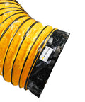 Close-up of Ultra Flexible 25 Ft PVC Ducting for Exhaust Fans 24 Inch Vent Hose With Carbon Wire Spring