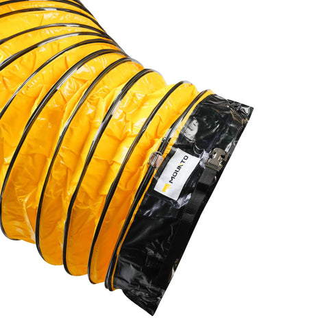 Close-up of Ultra Flexible 25 Ft PVC Ducting for Exhaust Fans 24 Inch Vent Hose With Carbon Wire Spring