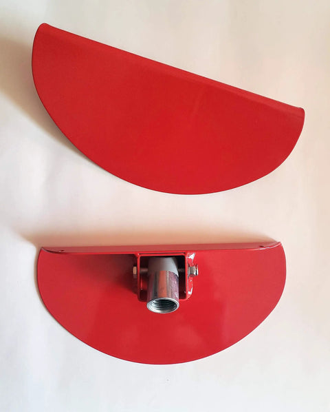 Red 12 Inch Culvert Cleaning Tool Built Tough Steel Hoe Style With Pivoting Joint For Pushing Through Debris In Culvert Pipes