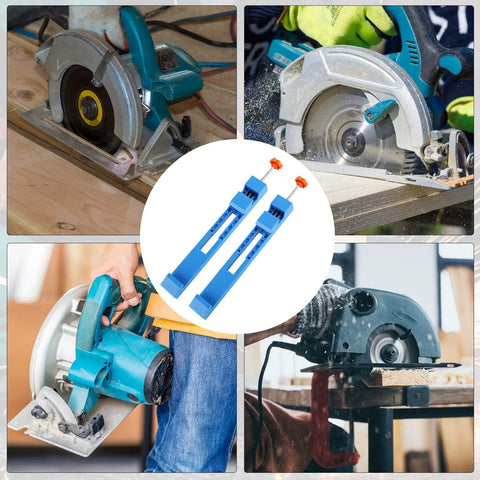 2 Pack Adjustable Circular Saw Guide Rail Set For Straight Cuts And Precise Depth Control with various saws in use