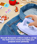 Portable Mini Iron For Crafting And Quilting Projects Compact Electric Heat Press Machine With Fast Heating Function Perfect For Travel in use on denim with patches.
