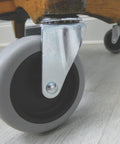 3 Inch Threaded Stem TPR Caster With 110 Lb Load Capacity, Gray TPR Wheel On Black Polypropylene Hub, Ball Bearing Swivel