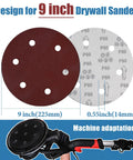 9 Inch 6 Hole Sanding Discs For Drywall Sander With Hook And Loop Backing 15 Pcs Round Sandpaper Sheets In 40 60 80 120 180 Grits