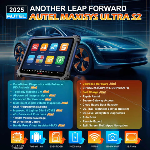 Heavy Duty OBD2 Diagnostic Scanner For Autos Featuring Seamless Bidirectional Controls Ecu Flashing And Full Topology Mapping for fast garage work.