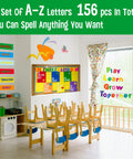 Go To Alphabet Letters Kit For Home And Classroom 288 Piece Bulletin Board Set in classroom with word building decor.